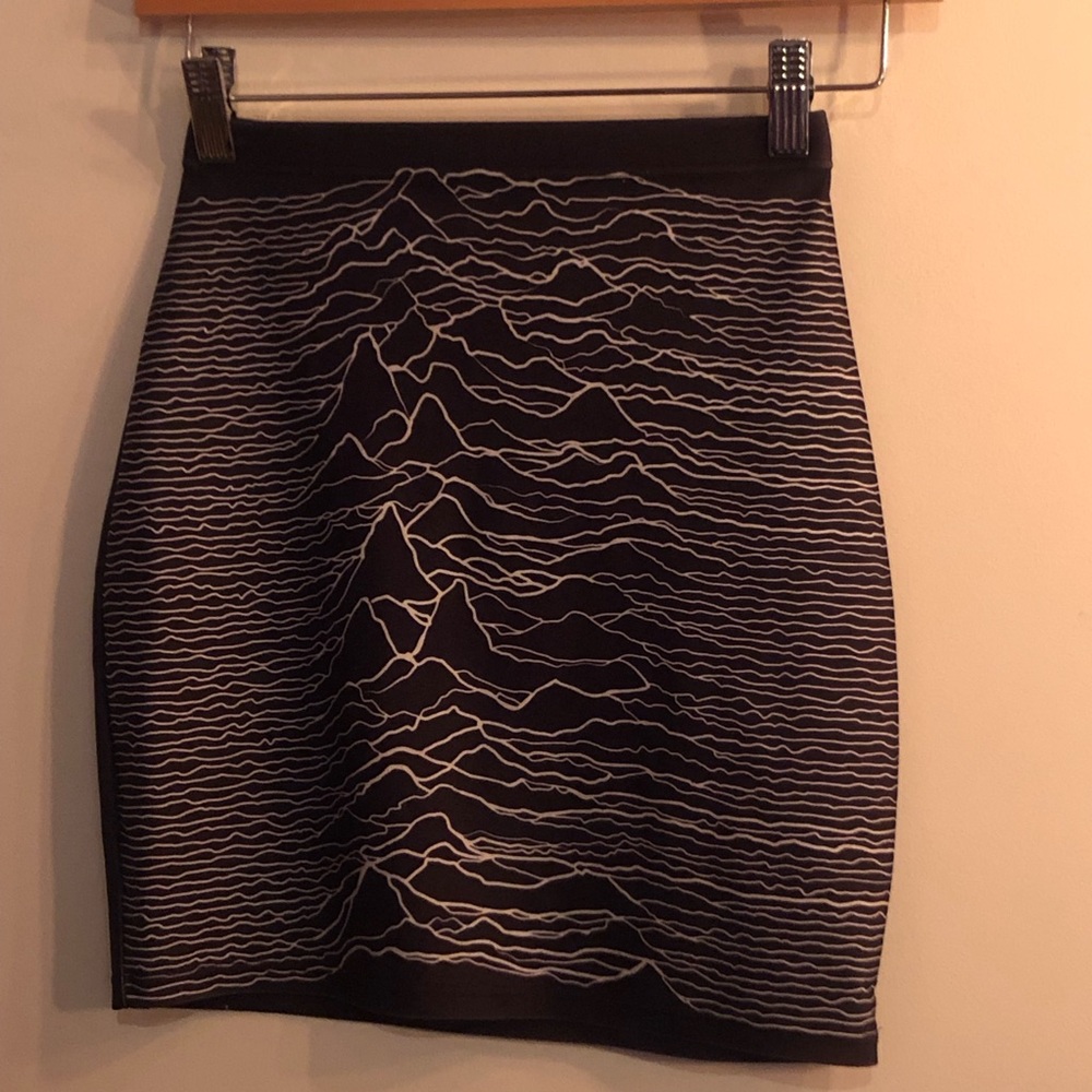 Joy division neutron star vibe body-con black mini skirt xs hot topic